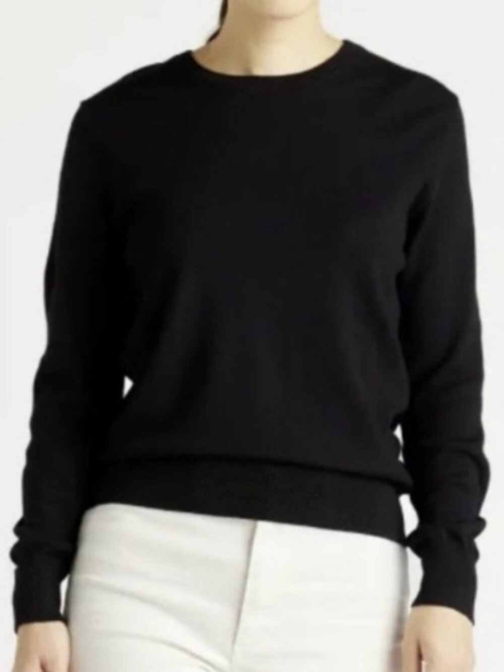 Quince 100% Merino Wool Sweater Women’s Size L Crew Neck Winter Staple Black